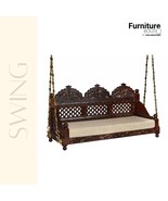 Furniture BoutiQ Indian Carving Swing | Indian Jhula | Solid Wood Swing - £2,628.90 GBP
