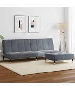  Sofa Bed Dark Grey Velvet (100% polyester), wood, metal Compact - $11,691.37 MXN