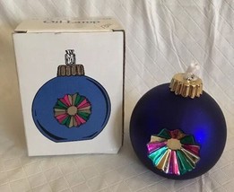 Department 56 Glass Christmas Ornament Ball Oil Lamp NIB Purple Gold 3.5... - $24.99