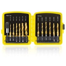 13 Pc. Sae/Metric Threading Tap Drill Bit Set With 1/4 Inch, Topec Tap B... - £32.11 GBP