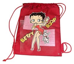 Vintage Y2K Betty Boop Drawstring Red Backpack 2005 - £6.26 GBP