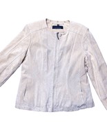 Suede Leather Women&#39;s Jacket in Cream-Tan Nude Size Medium - £92.70 GBP