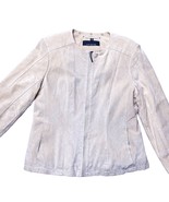 Suede Leather Women&#39;s Jacket in Cream-Tan Nude Size Medium - €102,31 EUR
