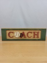 Baseball Coach Wooden Sign Man Cave Boys Room Carved Sports T-ball - £12.02 GBP