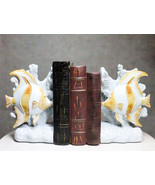 Nautical Sea Coastal Marine Angelfish Fishes Swimming By Corals Bookends... - $52.96 CAD