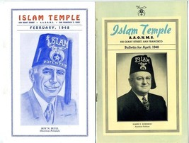 2 ISLAM Temple Bulletins 1948 San Francisco California Shrine  - $21.75