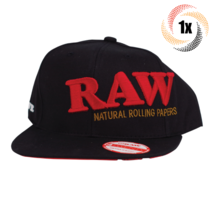 1x Bag Raw Black Snap Back Hat | Red Embroidered Logo | One Size | Fast Shipping - £31.01 GBP