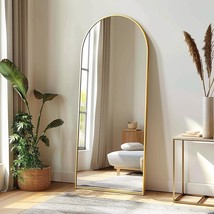 Degfig Arched Full Length Mirror, 58&quot;X18&quot; Arch Floor Mirror, Floor Length, Gold - $90.99