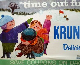 Krunchsicle Mary Blair Ice Cream Bar Vintage 1960s Paper Sign Children Playing - £45.90 GBP