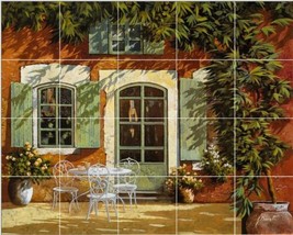 Tuscany Italy Courtyard patio garden ceramic tile mural backsplash medallion - £75.17 GBP+