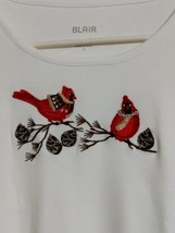 Blair Top Medium Cardinal Bird T-Shirt Embroidered NWOT Long Sleeve  - £9.30 GBP