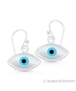 Mother-of-Pearl Evil Eye Luck Charm .925 Sterling Silver Dangling Hook E... - $37.18 CAD
