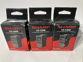 Lot 3 Genuine Sharp UX-C80B Black Ink Cartridge UX-B750 UX-B800SE UX-D12... - $36.53 CAD
