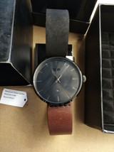 Vestal Roosevelt Italian Leather Stainless Steel Watch RS42L02.CVBK * Re... - $52.49