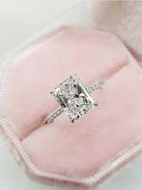 2CT Radiant Cut Engagement Ring Solitaire Radiant Wedding Ring Engagement Ring - £99.85 GBP