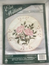 Elsa Williams Crewel Embroidery Kit Circle Rose Pillow 13'' Round. Read!! Please - $54.45