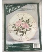 Elsa Williams Crewel Embroidery Kit CIRCLE ROSE PILLOW 13&#39;&#39; round. READ!... - £42.84 GBP