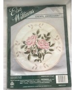 Elsa Williams Crewel Embroidery Kit CIRCLE ROSE PILLOW 13&#39;&#39; round. READ!... - $54.45