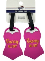 American Tourister 2 Pack Luggage Tags &quot;Pink Swimsuit&quot; - New! - £4.70 GBP