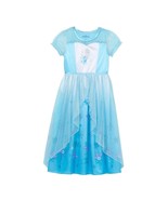 Disney Frozen Queen Elsa Blue Snowflakes Shimmery Tulle Nightgown, X-Sma... - $552.86 MXN