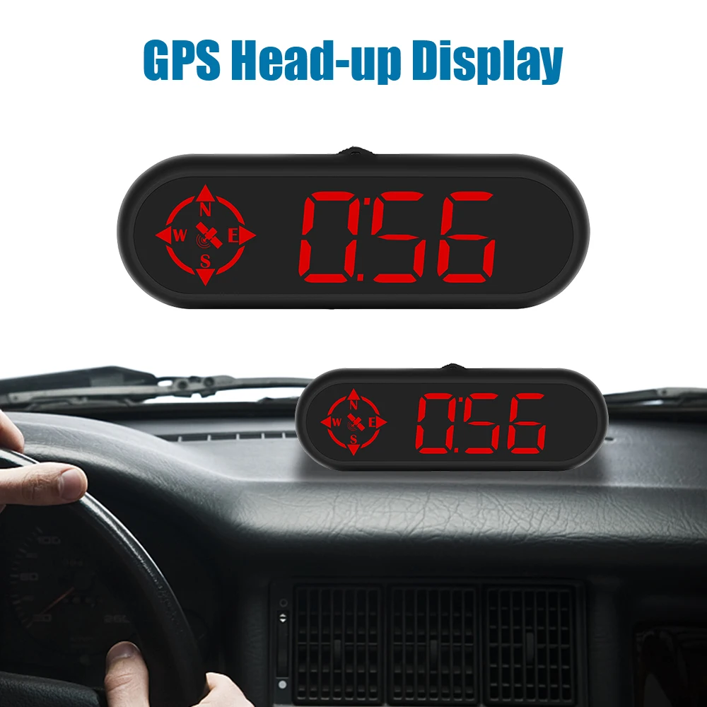 LED HUD Universal Overspeed Alarm Heads Up Display With GPS Compass Speedometer - £31.58 GBP