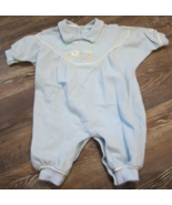 Vintage LITTLE ME Baby Blue duckie footless Sleeper Romper apx 3/6 months. - $225.96 MXN