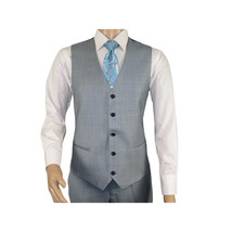 Men Suit BERLUSCONI Turkey 100% Italian Wool Super 180's 3pc Vested #Ber8 Gray image 7