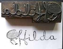 Hilda Printer Block Ink Stamp Letter Press Vintage Atlantic City Ladies ... - £40.88 GBP