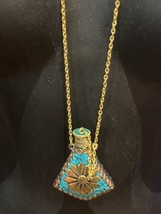 Vintage Corail Turquoise Mosaïque Mojo Bouteille de Parfum en Bronze - £42.71 GBP