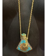 Vintage Corail Turquoise Mosaïque Mojo Bouteille de Parfum en Bronze - £43.20 GBP
