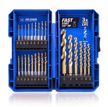 24 Pieces Hex Shank Drill Bit Set For Impact Driver, Hss Twist Titanium Drill - £35.70 GBP