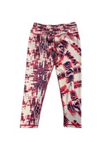 LULULEMON Womens Leggings Tie Dye White Pink Blue Ink Blot Cropped Size 6? - £15.01 GBP