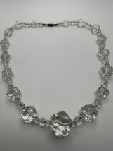 Antique 1920s Crystal Flapper Dancer Graduated Bead Necklace 15.5” NB8 - £55.20 GBP