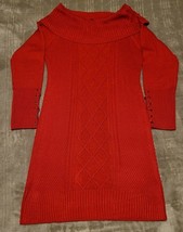 MM By My Michelle Cable Knit Cowl Collar Sweater Dress Red XL NWT - £11.91 GBP