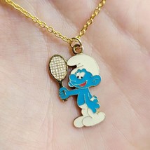 Vintage 1982 Dainty Smurf Tennis Necklace - $39.99