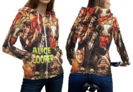 Alice Cooper Unique Full Print Zipper Hoodies For Women - £27.52 GBP