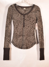 Free People Womens Thermal LS Shirt Green NWT - $49.50