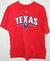 Texas Rangers Nike Adult Large Red Tee T Shirt MLB 100% Cotton SS - £11.92 GBP