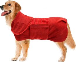 Absorbent Quick Dry Dog Bathrobe Pet Towel Full Body Wrap for Small &amp; La... - $12.99