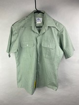 DSCP Garrison Shirt Men Size 15-1/2 Light Green AG-415 Short Sleeve Butt... - $13.49