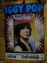 Iggy Pop Póster And The Stooges Instinct Cara Tiro Noviembre 4 1988 Berlín - £142.87 GBP