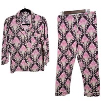 Bed Head Small Corduroy Texture Cotton Pajama Set Paisley Print Brown an... - £25.14 GBP