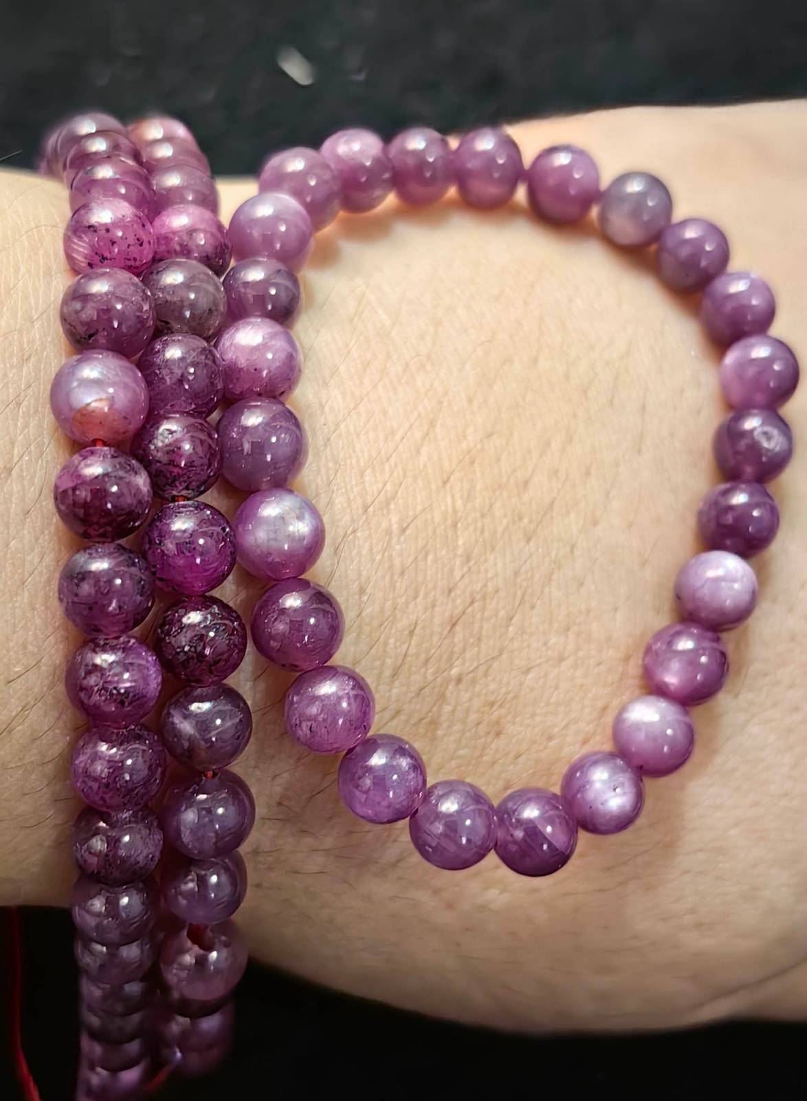 100%  Ruby  Gemstone Beads，flash Ruby jewelry Bracelet,Pink Gemstone Beads 4-8mm - $32.50