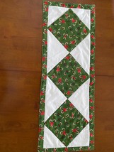 Handmade by PZQUILTS  XMAS Holiday Table Runner Candy Canes &amp; Bows - $34.95