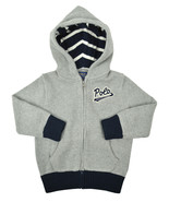Polo Ralph Lauren Boys Heather Grey Knit Striped Hoodie Sweater Sz 4T  9... - £39.80 GBP