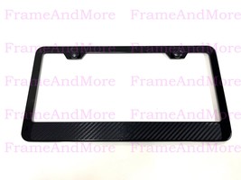 Mercedes Star Logo Carbon Fiber Style Stainless Black Metal License Plate Frame - £11.19 GBP