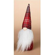 Red Holiday Plush Gnome with Tartan Hat 8 Inch New - $9.98