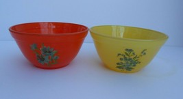 FIRE KING Rainbow soup cereal bowls orange yellow decal ANCHOR HOCKING V... - £27.30 GBP