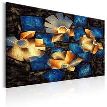 Tiptophomedecor Abstract Canvas Wall Art - Geometrical Flowers - Stretched &amp; Fra - £64.94 GBP+