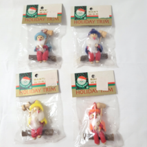 Vtg Elves Gnomes Christmas Ornaments NOS Kurt Adler Lot 4 Felt Elf Sit o... - $799.78 MXN